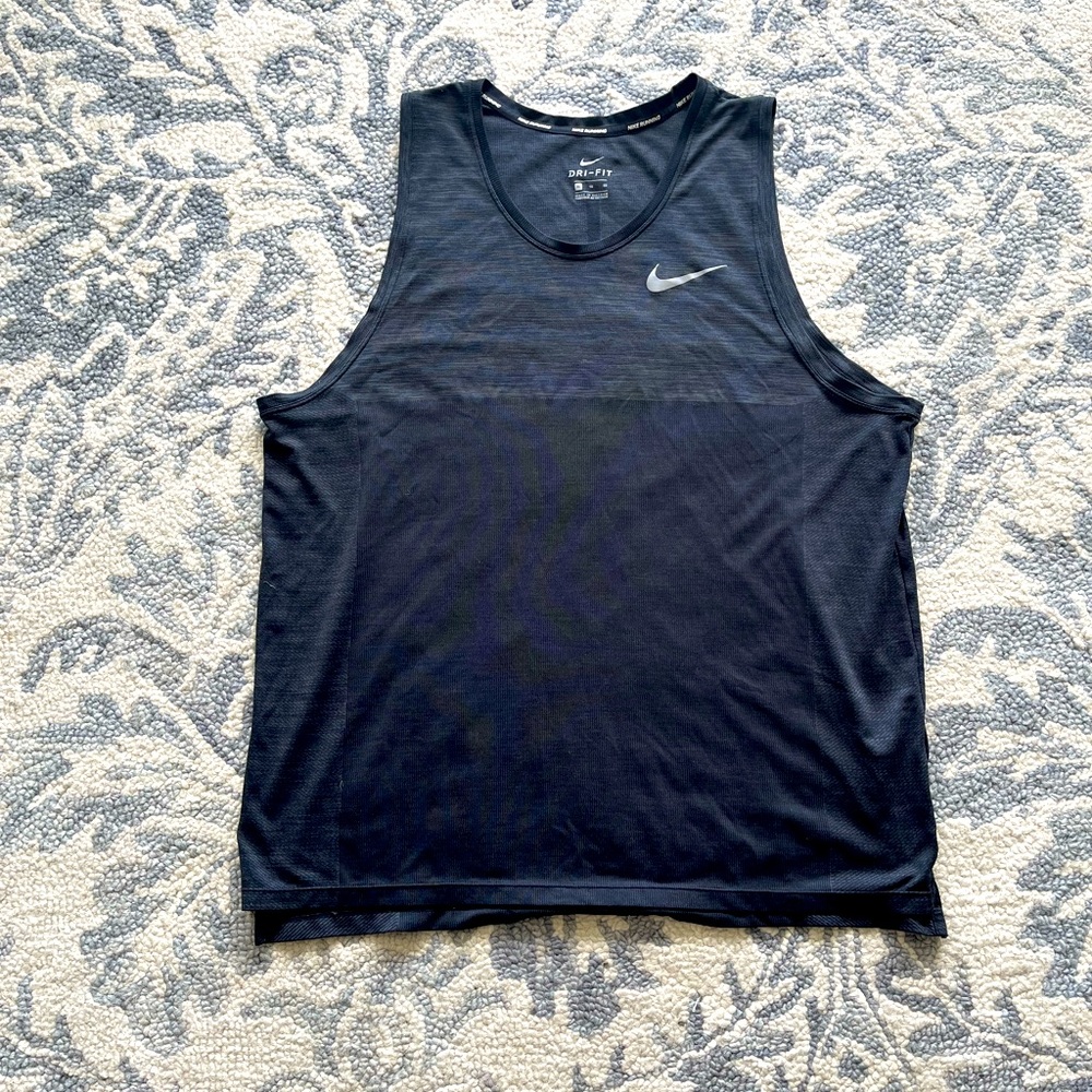 Nike Running Dri-FIT Tank, Heather Black, XL